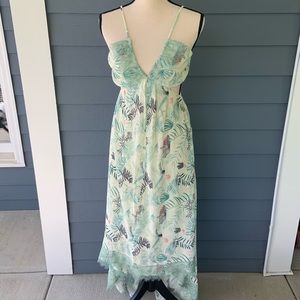 Foxiedox Floral Maxi Dress Cutout Sides Hi/Low Hem